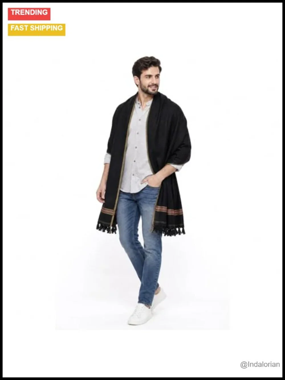 Oversized Lightweight Cashmere Feel Scarf - Travel Wrap for Men